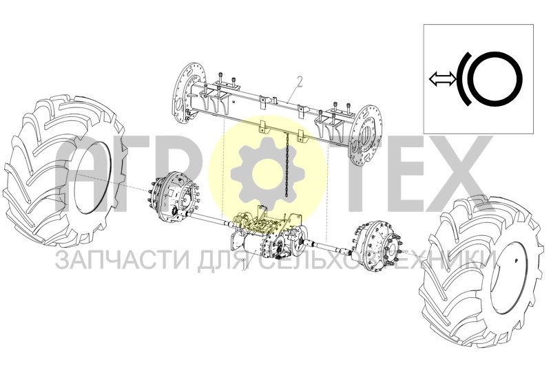 Чертеж Мост ведущих колес (RT520.04.00.000Ф)